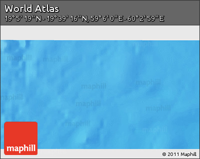 Physical 3D Map of the Area around 19° 22' 18" N, 59° 34' 30" E