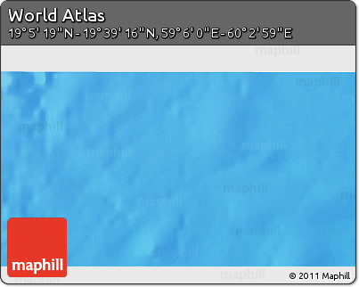 Physical 3D Map of the Area around 19° 22' 18" N, 59° 34' 30" E
