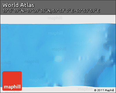 Physical 3D Map of the Area around 19° 22' 18" N, 60° 25' 29" E