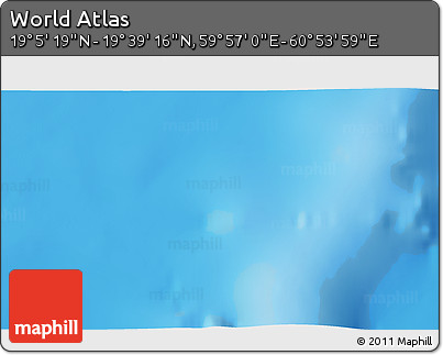 Physical 3D Map of the Area around 19° 22' 18" N, 60° 25' 29" E