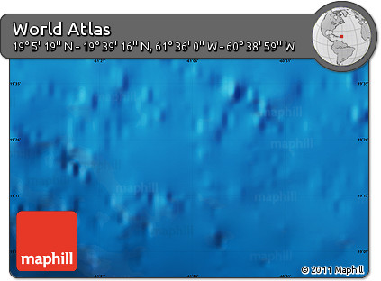 Physical Map of the Area around 19° 22' 18" N, 61° 7' 30" W