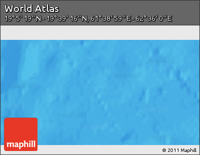 Physical 3D Map of the Area around 19° 22' 18" N, 62° 7' 30" E