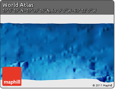 Physical 3D Map of the Area around 19° 22' 18" N, 63° 40' 30" W
