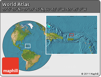 Satellite Location Map of the Area around 19° 22' 18" N, 66° 13' 29" W