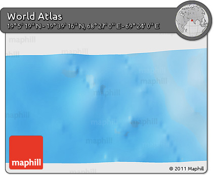 Physical 3D Map of the Area around 19° 22' 18" N, 68° 55' 30" E