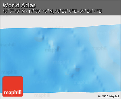 Physical 3D Map of the Area around 19° 22' 18" N, 68° 55' 30" E