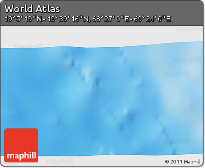 Physical 3D Map of the Area around 19° 22' 18" N, 68° 55' 30" E