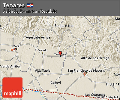 Tenares Dominican Republic Map Free Shaded Relief 3D Map Of Tenares