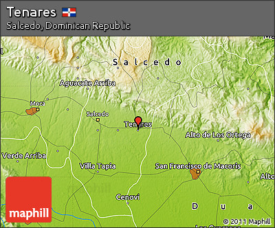 Tenares Dominican Republic Map Free Physical Map Of Tenares