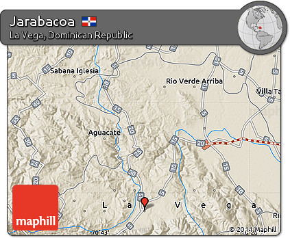 Shaded Relief Map of Jarabacoa