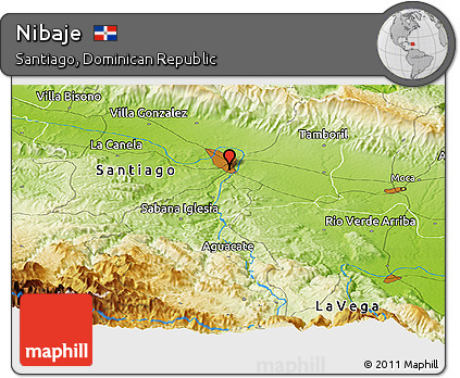 Physical Panoramic Map of Nibaje