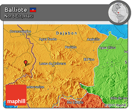 Political 3D Map of Balliote