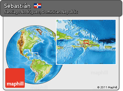 Physical Location Map of Sebastián