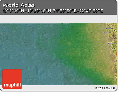 Satellite 3D Map of the Area around 19° 22' 18" N, 72° 19' 29" E