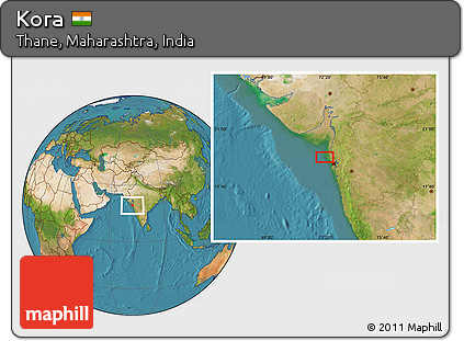 Satellite Location Map of Kora