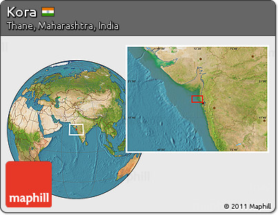 Satellite Location Map of Kora