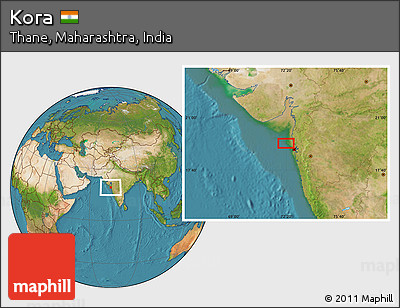 Satellite Location Map of Kora