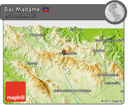 Physical 3D Map of Bas Madame