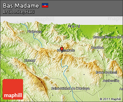Physical 3D Map of Bas Madame