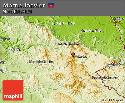 Physical 3D Map of Morne Janvier