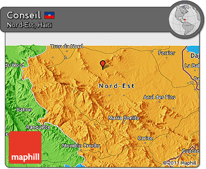 Political 3D Map of Conseil