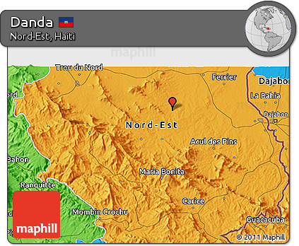 Political 3D Map of Danda