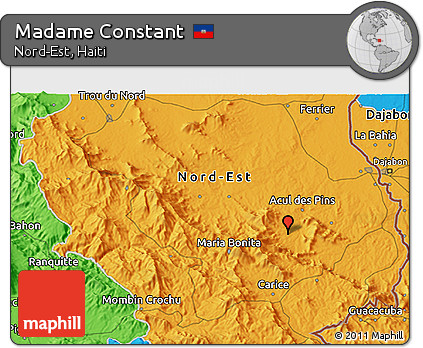 Political 3D Map of Madame Constant
