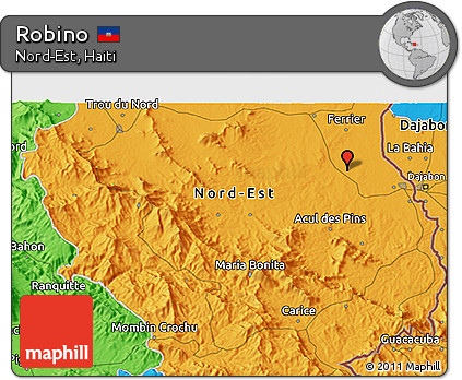 Political 3D Map of Robino