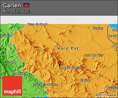 Political 3D Map of Garlen