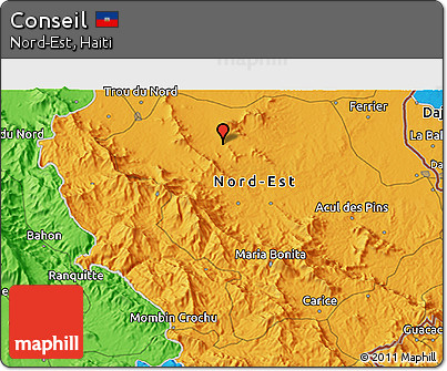 Political 3D Map of Conseil