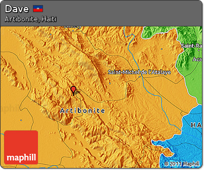 Political 3D Map of Dave