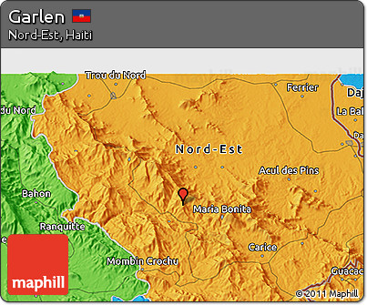 Political 3D Map of Garlen