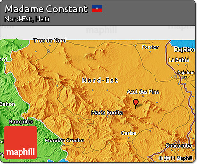 Political 3D Map of Madame Constant