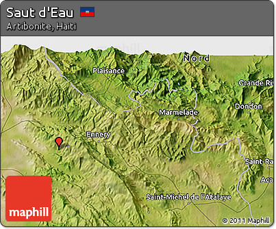 Satellite 3D Map of Saut D'Eau