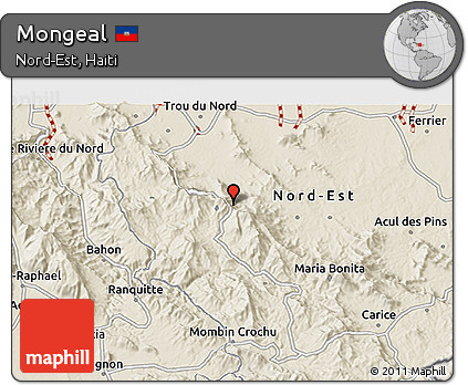 Shaded Relief 3D Map of Mongeal