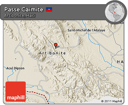Shaded Relief 3D Map of Passe Caïmite