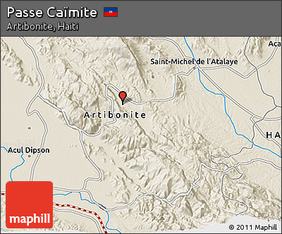 Shaded Relief 3D Map of Passe Caïmite