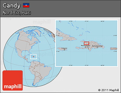 Gray Location Map of Candy