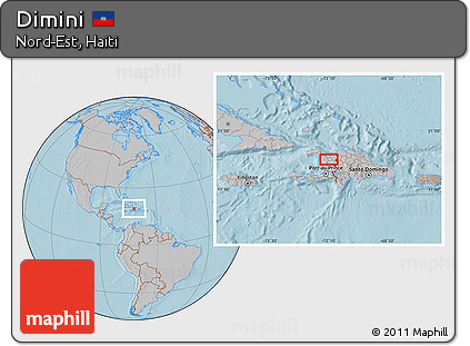 Gray Location Map of Dimini, hill shading
