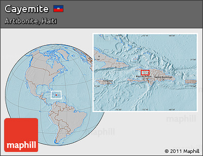 Gray Location Map of Cayemite, hill shading