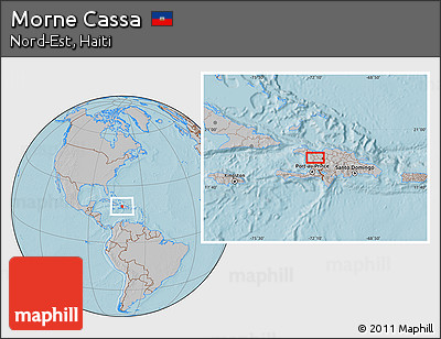 Gray Location Map of Morne Cassa, hill shading
