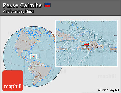Gray Location Map of Passe Caïmite, hill shading
