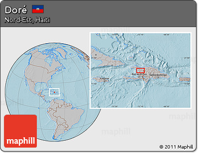 Gray Location Map of Doré, hill shading