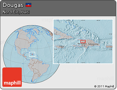 Gray Location Map of Dougas, hill shading