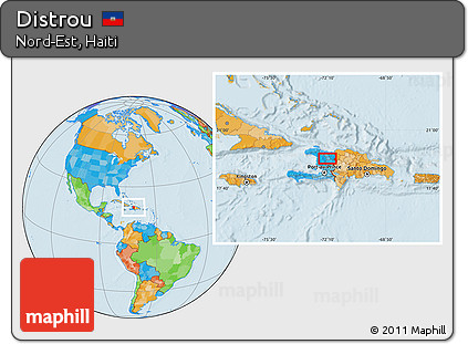 Political Location Map of Distrou