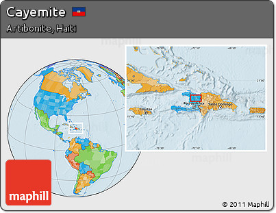 Political Location Map of Cayemite
