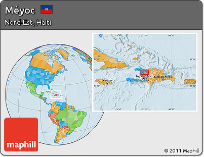Political Location Map of Méyoc