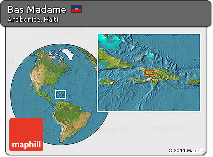 Satellite Location Map of Bas Madame