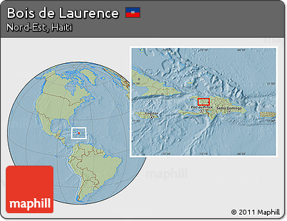 Savanna Style Location Map of Bois De Laurence, hill shading