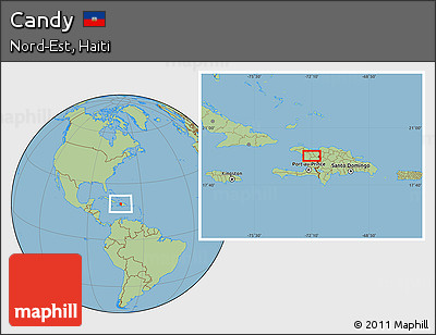 Savanna Style Location Map of Candy